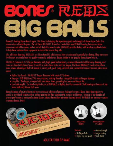Bones® BIG BALLS™ REDS® Skateboard Bearings 8er Pack