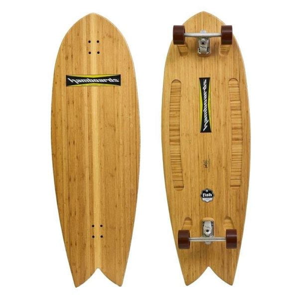 Hamboards Fish 53" Bamboo Natural Surf Skate Complete